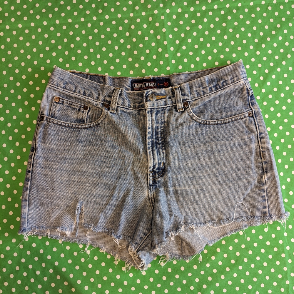 Light Blue Frayed Denim Shorts by [Brand]
